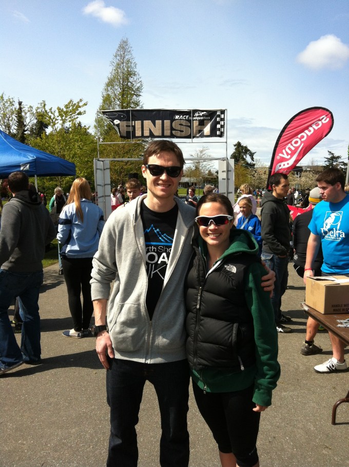 Post race, all smiles.  Enjoying the moment before we had to get back on our bikes for a 2 hour recovery ride.