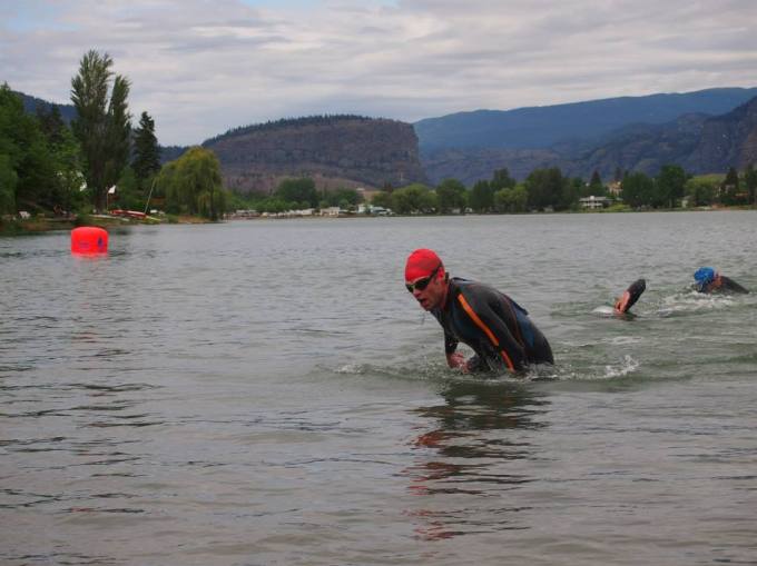 Johnny coming out of water