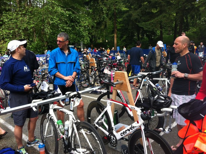 Dave, Harvey and Damir talking race strategy