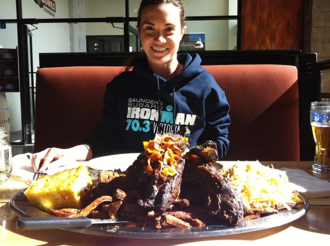 It's always a good idea to listen to your coach... Post race meal at Smoken Bones Cookshack per her advice!