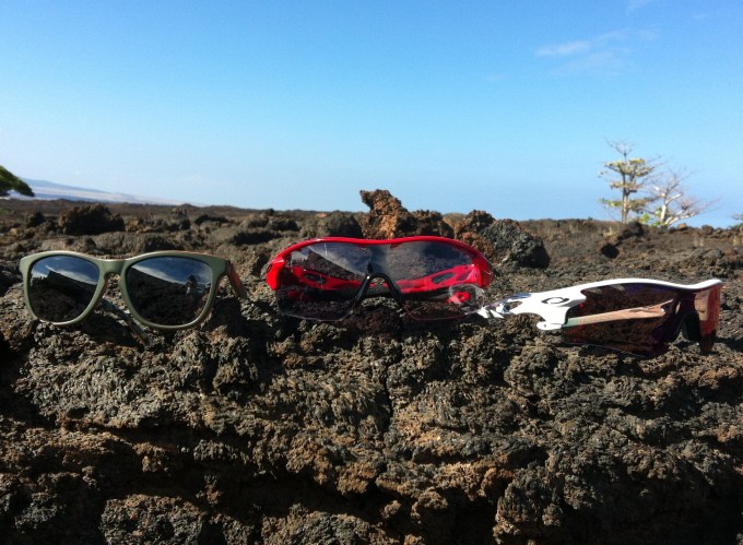 Oakley Frogskins, Oakley Radarlock XLs with Photochromic Lens and Oakley Radarlock with Red Iridium Polarized Lens