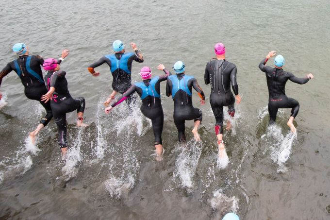I'm on the far left.  Pretty sure I swam one way and the group swam the other... straight!